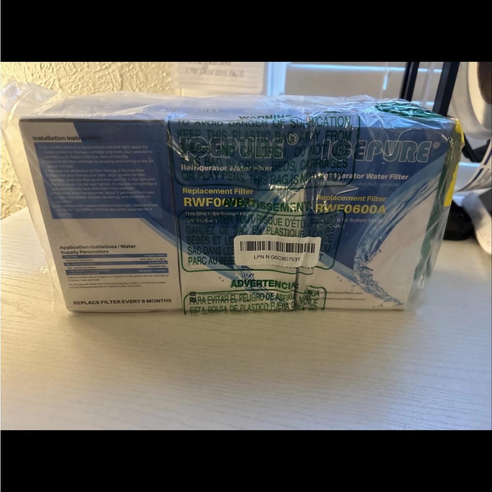 Icepure RWF0600A Fits GE MWF
EBL7771 CWMF031 PL-100 PF8
Water Filter 3 Pack
